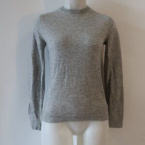 Womens Theory Lievos Crew Gray Pure Cashmere Pullover Sweater S